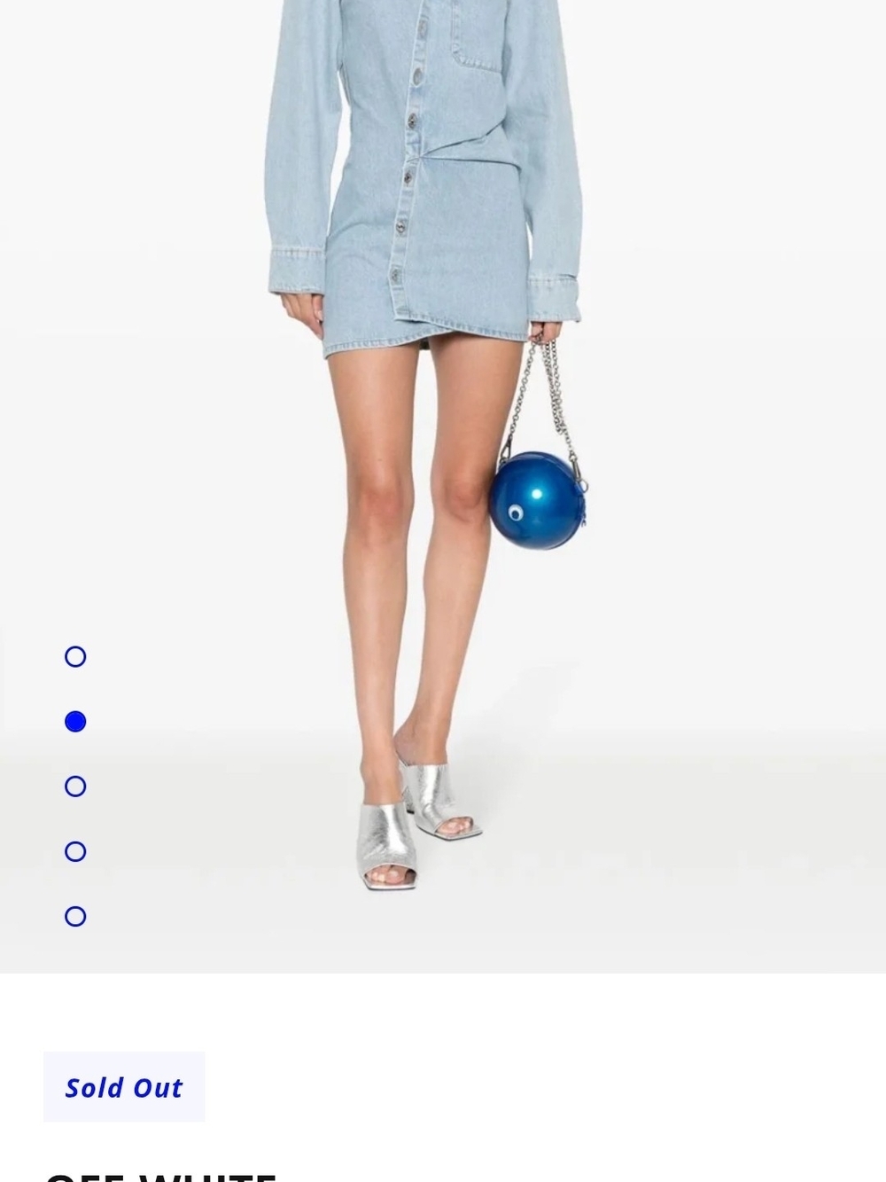 Womens Off-White Brand Light Blue Denim Dress